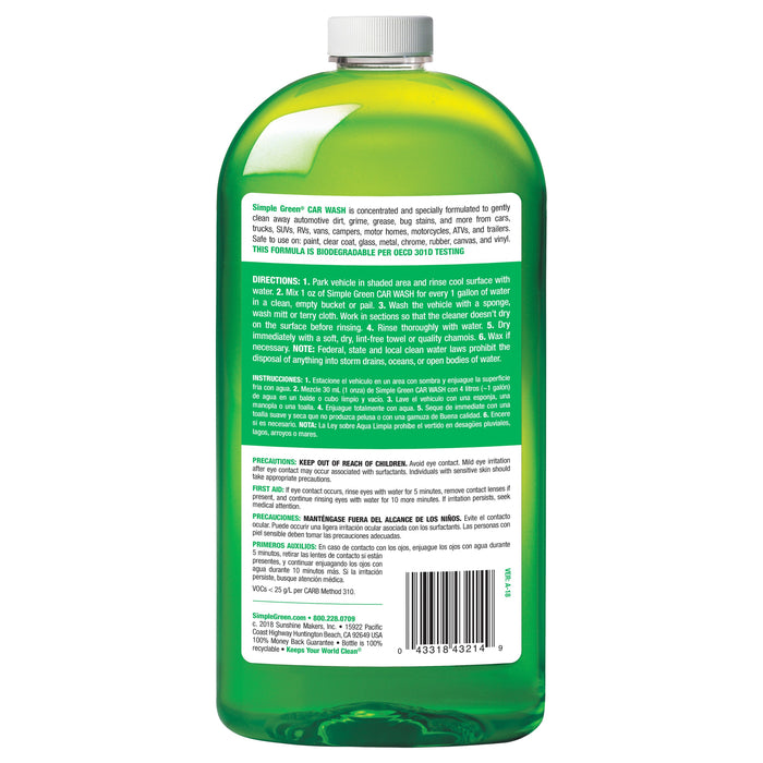 Lavado De Autos Concentrado Simple Green Car Wash 501 Ml