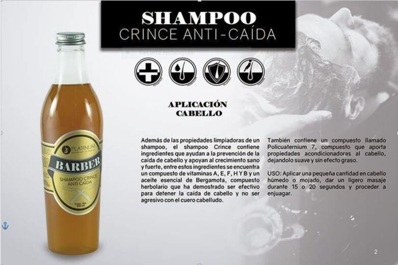 Barber Shampoo Crince Anticaida 400 Ml