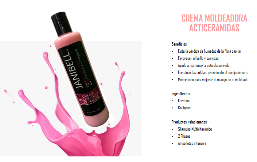 Crema Moldeadora Para El Cabello Peinados Janibell 250 ml