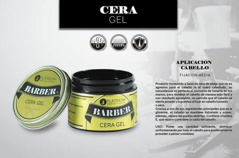 Cera Gel Para El Cabello Barber Fijacion Media 150 gr