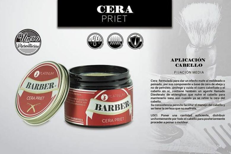 Cera Priet Para El Cabello Barber Fijacion Media Efecto Mate 150 gr