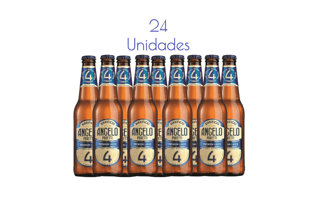 Cerveza Premium Lager 4 Luppoli Angelo Poretti Italia 24 Pza