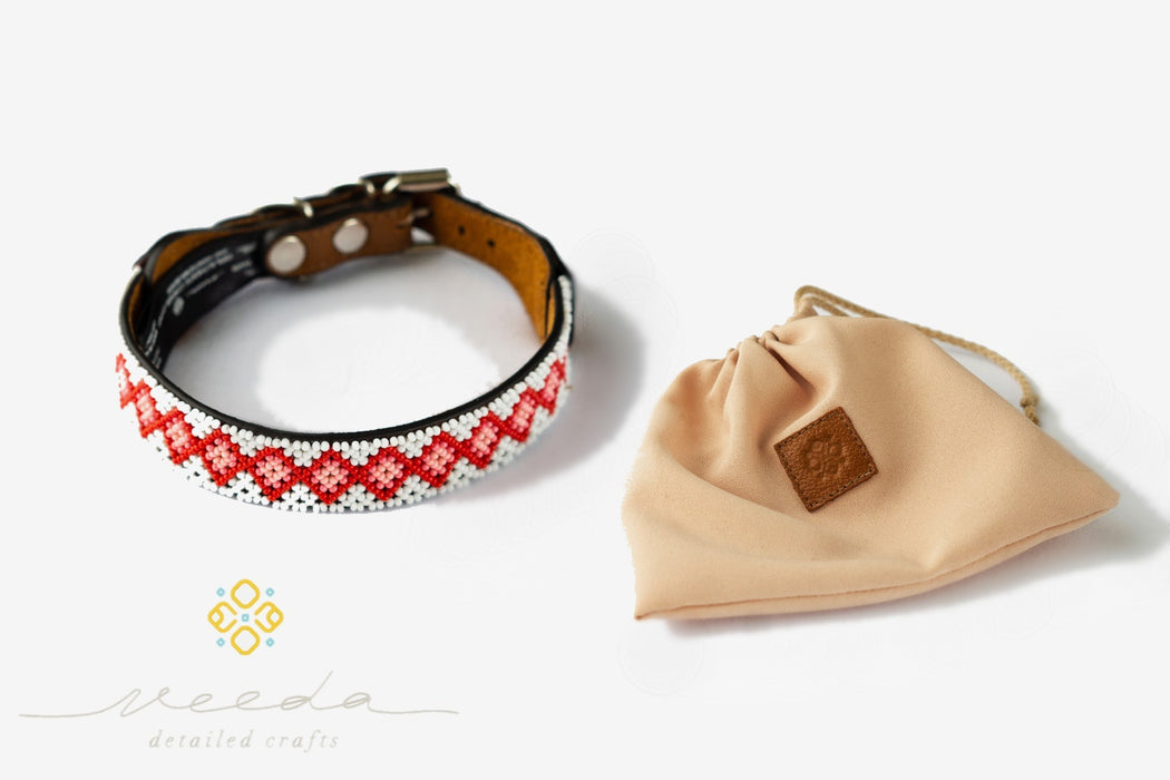 Collar Correa Perro Mascota Tejido A Mano Veeda Talla S Diseño Ofelia
