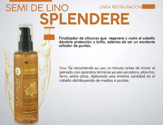 Sellador De Puntas Del Cabello Semi De Lino Splendere 125 gr