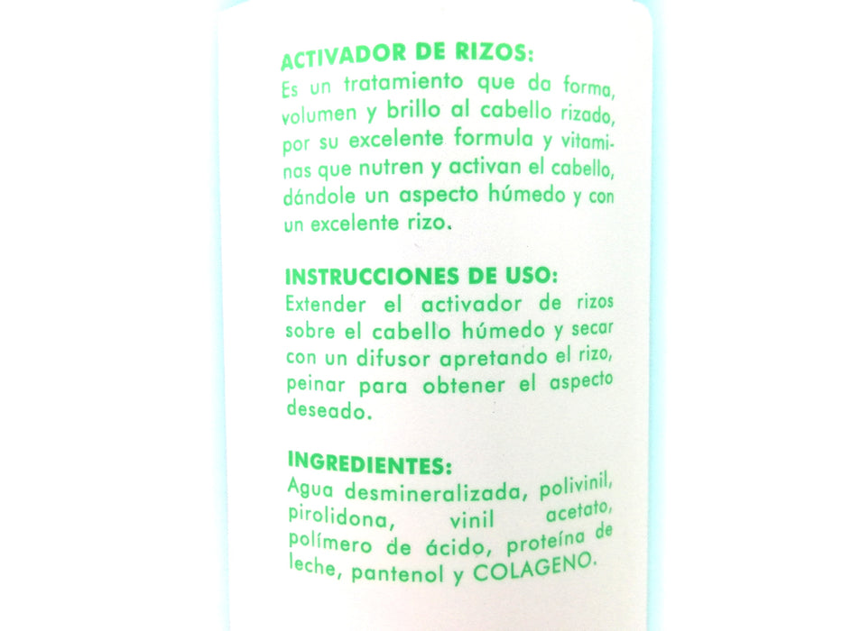 Tratamiento Activador De Rizos Spirale Platinum 1 Lt