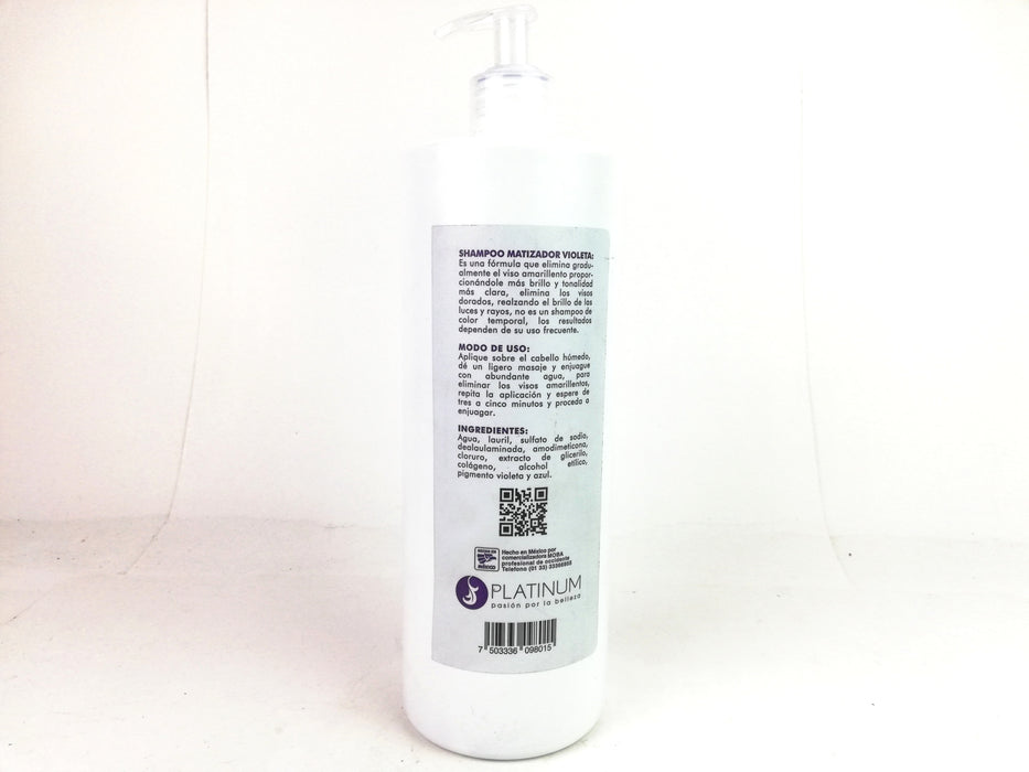 Shampoo Matizador Platinum Cubre Canas Y Reflejos 1 Lt