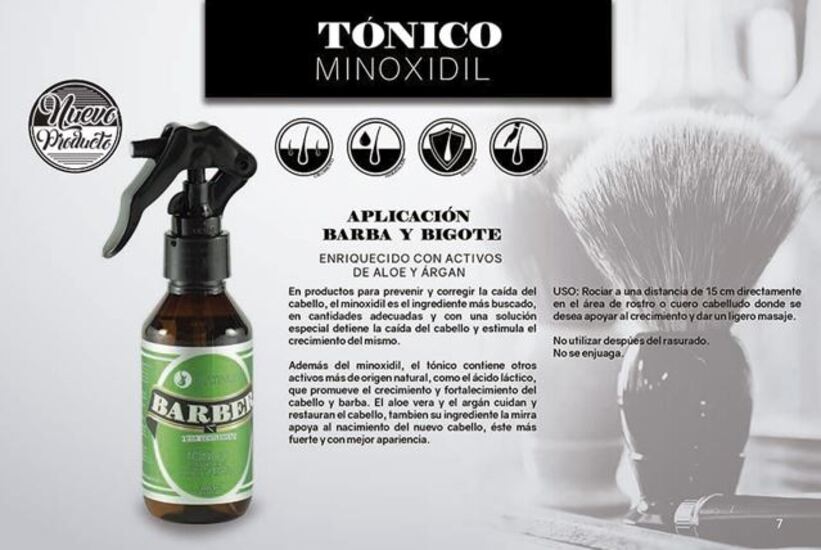 Tonico Minoxidil Barber Tratamiento Barba Y Bigote 120 ml