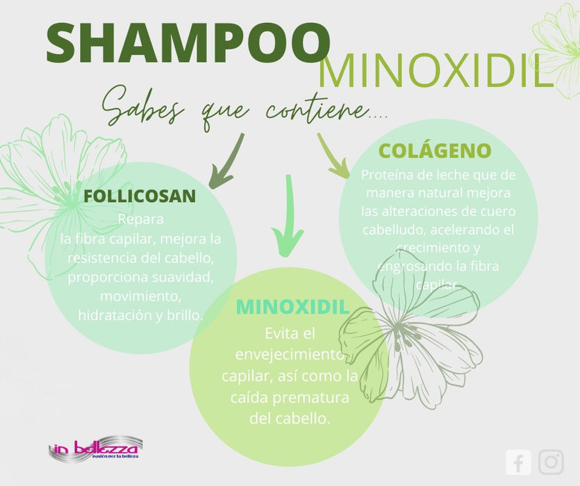 Shampoo Crecimiento con Minoxidil In Bellezza 500 gr